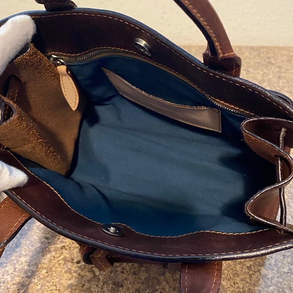 Dooney & Bourke Brown Leather Alto Mini Tassel Satchel Made in Italy🇮🇹 pre-owned - Picture 9 of 9